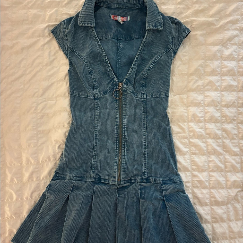 Urban Outfitters Denim Pleated Dress